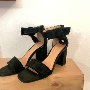 Tommy Hilfiger suede open-toed block heels